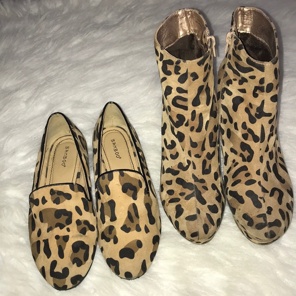 Both by Bamboo Leopard print flats and wedges